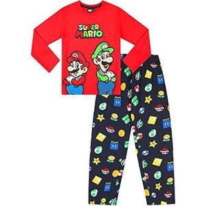 Super Mario Nintendo en Luigi pyjama voor jongens, Rood, 7-8 jaar