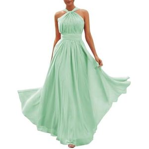 Chiffon bruidsmeisjesjurken voor dames, voor bruiloft, strapless galajurken, cocktailjurken, grote maten, mintgroen, 32