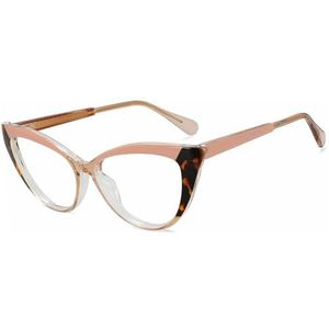 Halloween-cadeau Modieuze montuur, Unisex Brilmonturen Cat Eye Titanium Kunststof Multicolor(Pink)