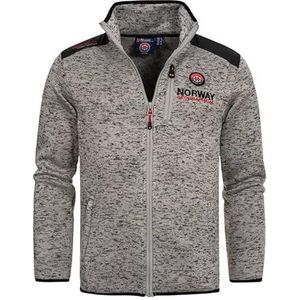 Geographical Norway Tavid Men Warme fleece met ritssluiting voor heren, zacht en warm winter-sweatjack voor heren, zachte voering met lange mouwen voor zweet, Lichtgrijs, M
