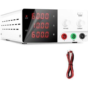 Tafelvoeding van laboratoriumkwaliteit, 60V 10A High Precision Variabele Switching Verstelbare DC Laboratorium Regulator Voeding Voltage Regulator Switch Eenvoudig in te stellen en te gebruiken