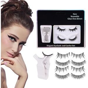 kayyo Natuurlijke magnetische wimpers, magnetische valse wimpers,2 paar natuurlijk uitziende magnetische wimpers met pincet - Prachtige piekerige nepwimpers, natuurlijke look valse wimpers, zachte