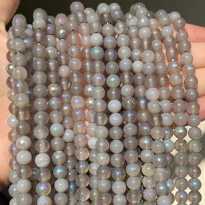 Natuurlijke oranje jades Chalcedoon stenen kralen losse ronde kralen voor sieraden maken 15 inch streng 6 8 10 12mm doe-het-zelf armband ketting - labradoriet agaat - 6 mm 61 stuks kralen