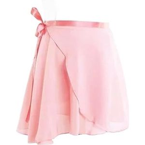 UBOHUZ Dames dansrokken vetersluiting chiffon ballet meisjes turnpakjes rok voor praktijk dansen voor vrouwen, Lichtroze, Height 100cm-135cm