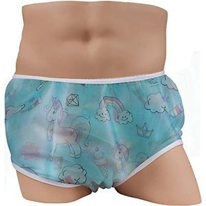 Herbruikbare wasbare waterdichte incontinente onderbroek, cover-up luier voor patiënten, ouderen, volwassen mannen en vrouwen, 2 verpakkingen (2 blauw, L)