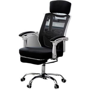 Bureaustoel Bureaustoel Verstelbare Ligstoel Baasstoel Computerstoel Ergonomische Stoel Leerstoel Stoel Bureaustoel Met Wielen(White,B)