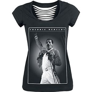 Queen Freddie - Stage Photo T-shirt zwart S 100% katoen Band merch, Bands