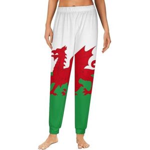 Flag of Wales Damespyjama, loungebroek, elastische tailleband, nachtkleding, broekjes, print