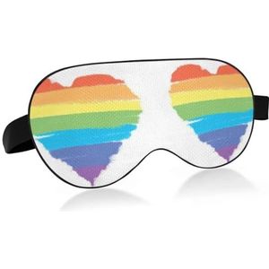 LI ZHI XIN Slaapmasker voor volwassenen, verduisterende slaapmaskers voor dames en heren, oogmasker voor reizen met verstelbare riem, zacht comfortabel oogmasker om te slapen, regenboogkleur hart
