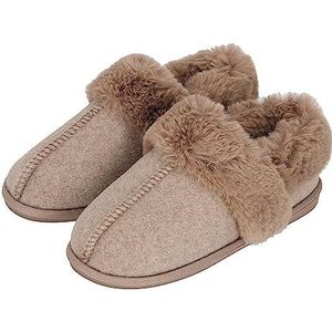 Apollo Instap Dames Sloffen | Taupe | Maat 37/38 EU | Comfortabele Dames Pantoffels Voor Winters | Anti-Slip Pantoffels Dames Voor Binnen Buiten