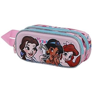 Disney Princess Kind-3D Dubbele Etui, Roze, Groen, Eén maat, 3D Dubbele Etui Kind