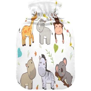 LI ZHI XIN PVC warmwaterkruik met fluwelen deksel 1L 2L kleine middelgrote dieren cartoon patronen