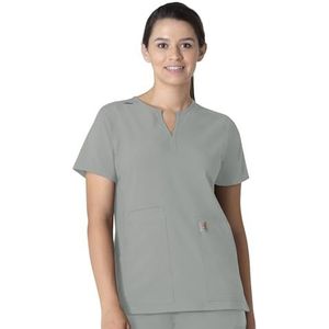 Carhartt Scrubs C12213 Women's Force Modern Fit Notch Neck Tuniek Top - XX-Large - Grijs