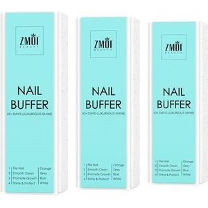 ZMOI Pro Nagelbuffer, 3 stuks, luxe glans, Koreaans 4-weg nagelpolijstblok, natuurlijke glansnagels, manicure/pedicure gereedschap voor thuis en salon