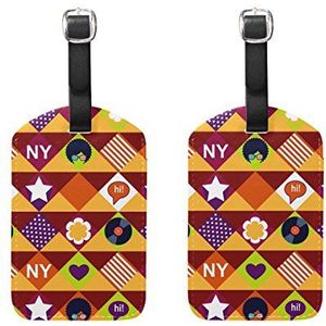Aumimi New York Fashion Elements Travel Bagage Tags Luchtvaartmaatschappijen Bagage Labels 2 stks