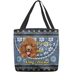 177 Tote Bag Gepersonaliseerde Rode Standaard Poedel Hond Shopper Tote Lichtgewicht Zomer Tote Casual Winkelen Tote Tas Voor Yoga, Vrouwen, Picknick, 15X50X40cm, Draagtas2293, 15x50x40cm