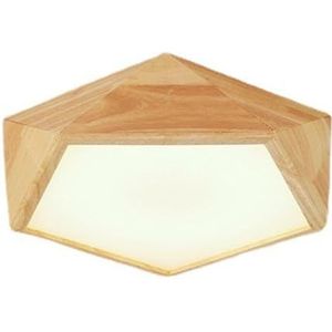 TONFON Gepersonaliseerde houten acryl plafondlamp LED eenvoudige huishoudelijke plafondlamp Nordic inbouwverlichting Plafondlamp for woonkamer slaapkamer eetkamer keuken studeerkamer gang(White light,