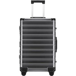 Reiskoffer Bagage Koffer Klassieke Koffer Met Aluminium Frame, TSA-slot, Geen Ritssluiting En Stille Wielen Handbagage (Color : D, Size : 20"")