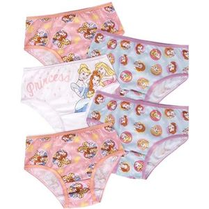 Disney 5 Pack Princess Girls 100% katoenen slips - Belle, Assepoester & Aurora 2-7 jaar, roze, 4-5 jaar