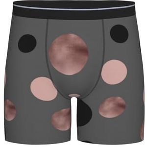 GRatka Boxer slips, heren onderbroek boxershorts, been boxer slips grappig nieuwigheid ondergoed, elegante faux roze zwarte cirkels, zoals afgebeeld, M