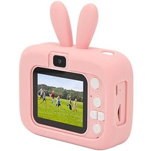 2,0-inch Kindercamera, Digitale Camera voor Kinderen, Bediening met één Toets IPS-scherm HD 2000W Dubbele Camera Digitale Camcorder voor Peuters met Flitser voor Kinderen (Roze)