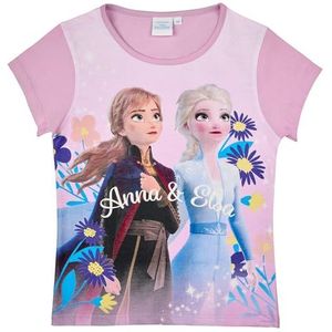 T-shirt voor meisjes met Frozen 2 Anna en Elsa, roze 4, 128