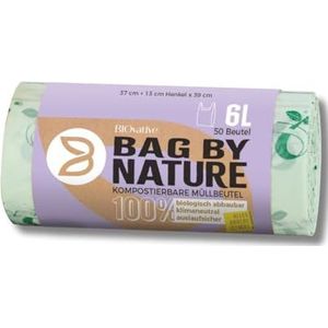 6L composteerbare afvalzakken met handvat: 200 biologische vuilniszakken, Made in Germany, 100% biologisch afbreekbaar in 6 weken, 100% klimaatneutraal, scheurvast en lekvrij, ook als 10L, 20L, 30L