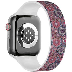 Solo Loop band compatibel met alle series Apple Watch 38/40/41mm (Boho Flower) rekbare siliconen band band accessoire, Siliconen, Geen edelsteen