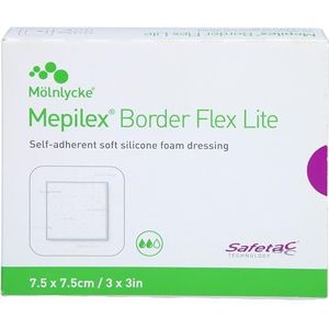 MEPILEX Border Flex Lite schuimverband 7,5 x 7,5 cm 5 stuks