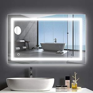 Badspiegel grote wandspiegel met verlichting badkamer spiegel wandspiegel badkamer A++ Touch-lichtschakelaar (50 * 70cm)
