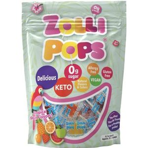 Zollipops The Clean Teeth Pops, Anti Holte Lollipops, Heerlijke Smaken, Tropisch, 5 oz (Pakket kan variëren)