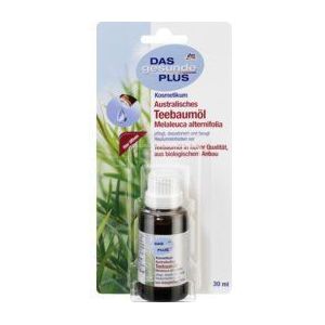 De Gezonde Plus Australische theeboomolie 30 ml verzorgt en ontgeurt en voorkomt onzuiverheden