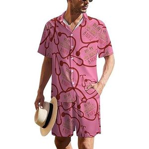 My Aunt Is A Nurse Hawaïaans pak voor heren, set van 2 stuks, strandoutfit, shirt en korte broek, bijpassende set