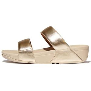FitFlop Lulu lederen sandalen met sleehak voor dames, platino, 7