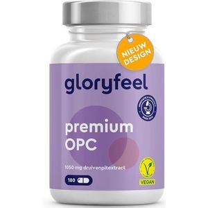 OPC Capsules - Hoogste OPC-gehalte volgens HPLC - 1050mg druivenpitextract met 630mg pure OPC - Laboratoriumstudie van Franse druiven - 180 capsules - Veganistisch