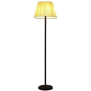 Vloerlamp Dimbare vloerlamp met afstandsbediening 3 kleurtemperaturen Stoffen lampenkap Dubbele schakelaar Stabiele ijzeren voet staand (Size : Noir)