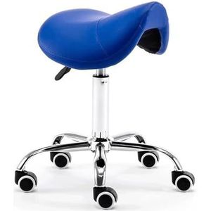 JAVPTAV Hydraulische rolkruk van leer, comfortabel, hoogte 48 tot 58 cm, voor kliniek, tandarts, spa, massagesalon, studio (Bright Blue)