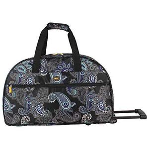 lucas Designer Carry On Luggage Collection - Lichte sporttas met motief 55,9 cm - Nachtweekender, Paisley Peacock, 22in