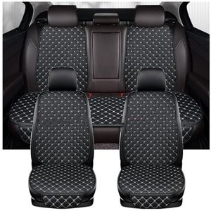 Autostoelhoezen - Pu Lederen Autostoelhoes Kussen - Voor Dacia Duster en Sandero - Zwart Wit - 5 Zitplaatsen