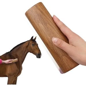 Vergieten voor paarden, houten handvat roestvrij stalen tanden paard vergieten tool - ergonomische bruidegom borstel ontdaan verzorging gereedschap, hond kam huisdier ontharing kam
