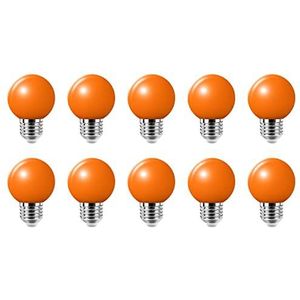 10X E27 kleurrijke gloeilampen 2W LED Kleurrijke 200LM Laag verbruik gekleurde LED gloeilampen PC Materiaal Geschikt voor decoratie AC 220V-240V Oranje