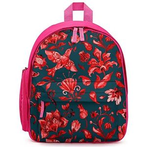 Paisley Aquarel Tulp Bloemen Rugzak Gedrukt Laptop Rugzak Schoudertas Causale Reizen Dagrugzak voor Mannen Vrouwen Roze Stijl