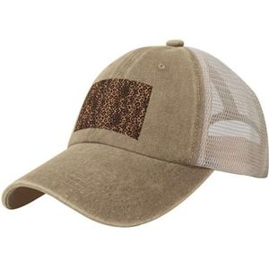 YWSOTRE Bruine luipaard dier print, truckerhoeden cowboy mesh honkbalpet verstelbare klassieke papa hoeden, zoals afgebeeld, one size