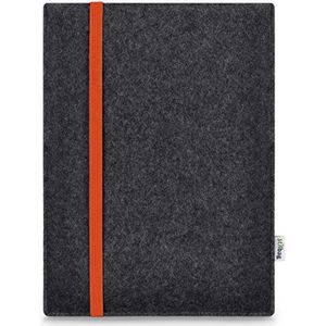 Stilbag Tablet Vilttas Leon voor Apple iPad Air (2022) | Etui Case van Merino wolvilt | Kleur: oranje-antraciet | Beschermhoes Made in Germany