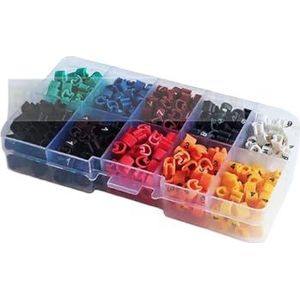 Draadnummermarkering, Kabeldraadmarkers cijfers 0-9 alfabet AZ veelkleurig pak van 500 stuks(Ec-2-250pcs-0-9)