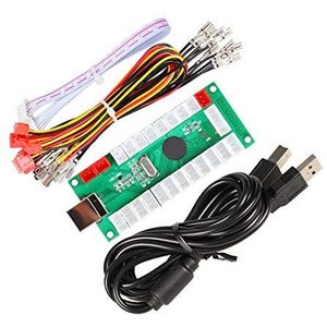 EG STARTS Zero Delay USB Encoder naar PC LED Joystick Set Compatibel LED Arcade Joystick DIY Kit Controller Deel Mame Games (5-pins Kabel + 10x 3Pin 2.8mm Draad)