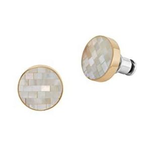 Skagen Agnethe Goudkleurige Parelmoeren Oorknopjes