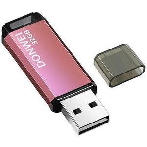 USB-stick, 32 GB, USB-stick met ledlicht, USB 2.0, snelle flashdrive, draagbare stick voor muziekbestanden en fotobestanden, snelle USB-speler met auto, computer, tv, autoradio, roze
