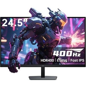 KTC 24,5 Inch 400Hz 360Hz 240Hz Gaming Monitor | Snelle IPS 1ms | FHD 1080P | HDR 400 128% sRGB | HDMI x2, DP x2 | Kantelverstelling Zilver-Grijs VESA 360Hz Monitor H25X7