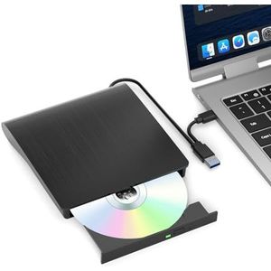 Yaeonku Externe Bluray Drive, USB 3.0 en Type-C Draagbare 3D Blu-ray DVD Writer Brener, Slanke Optische Bluray CD DVD Drive Writer Geschikt voor Windows XP/7/8/10/11 MacOS voor PC, Laptop, Desktop,